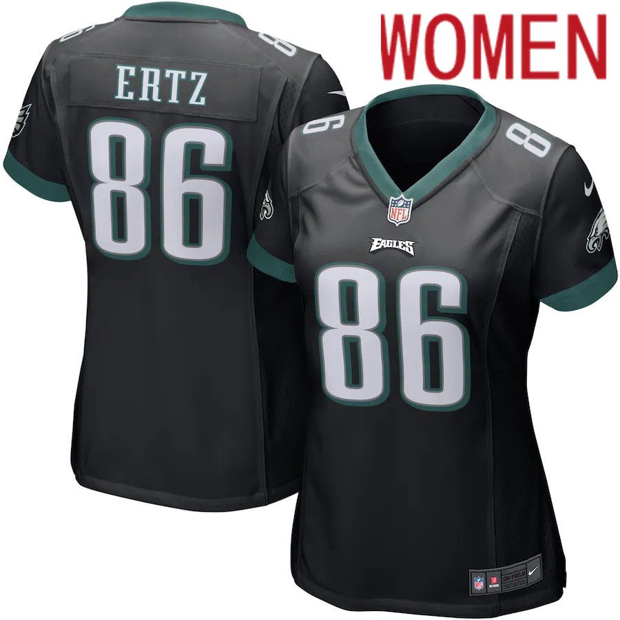 Women Philadelphia Eagles 86 Zach Ertz Nike Black Game NFL Jersey
